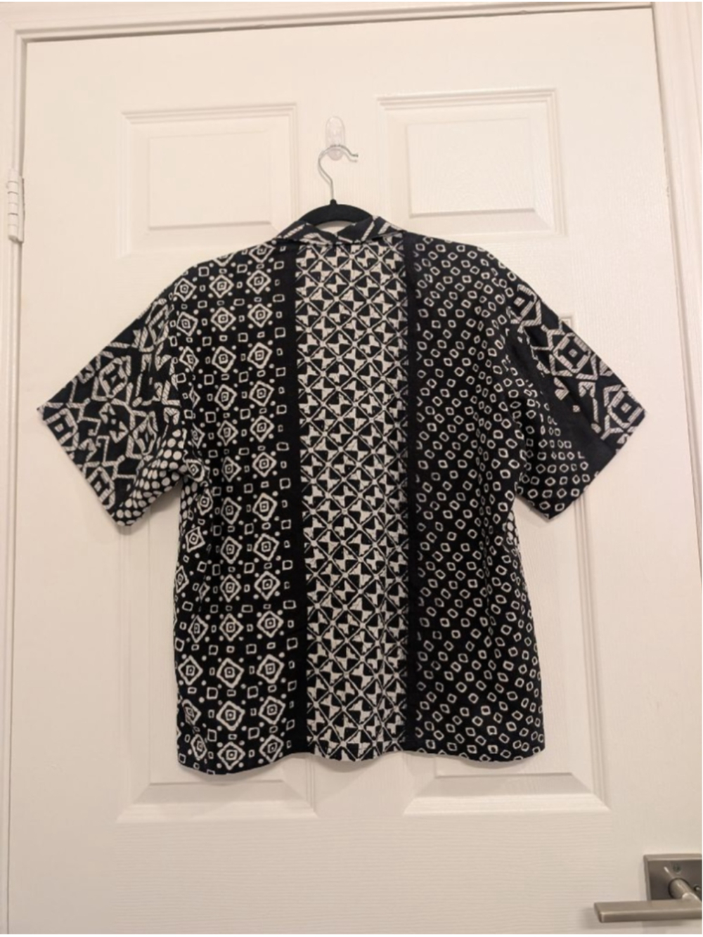 USA Vintage 90s Sostanza Geometric Abstract Print Shirt + Shorts Set Festival M - Picture 3 of 13